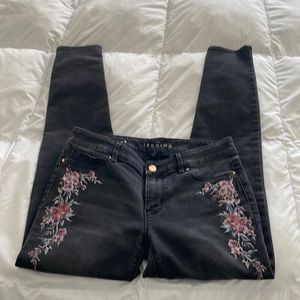 WHBM Jeans Jeggings Gray w/Floral